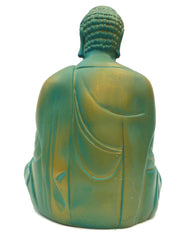 Meditating Buddha Statue - Green/Gold