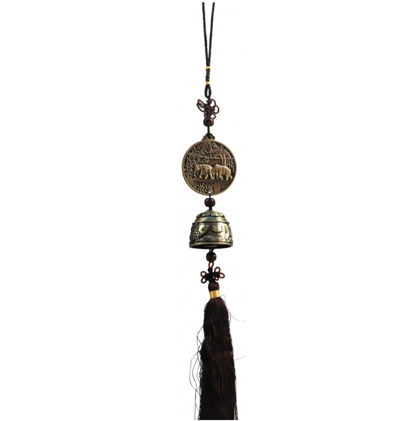 Elephant Bell on Brown Cord