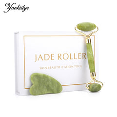 Duel Jade Roller Gua Sha Face-lift Set Facial Massage Roller