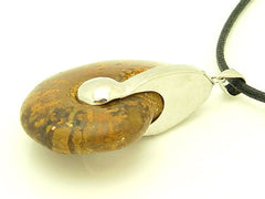 Polished Ammonite Fossil With Sterling Silver Pendant Holder