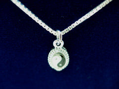 Yin Yang Pendant with Rhodium Plated Chain