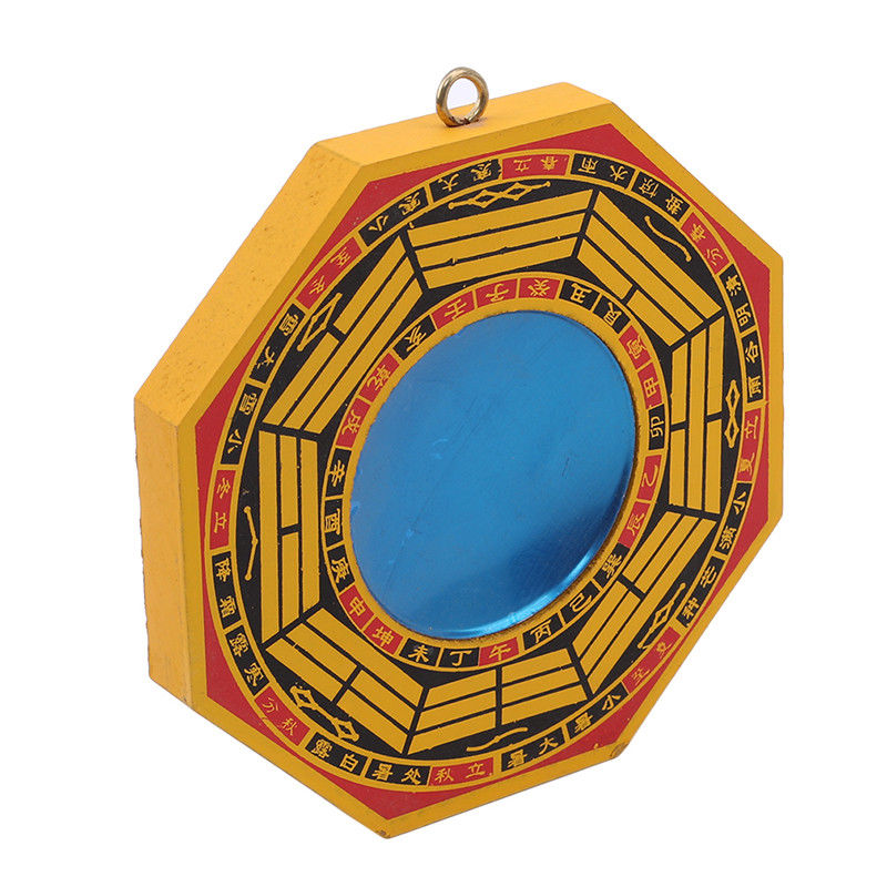 Concave Yellow and Black Bagua Mirror