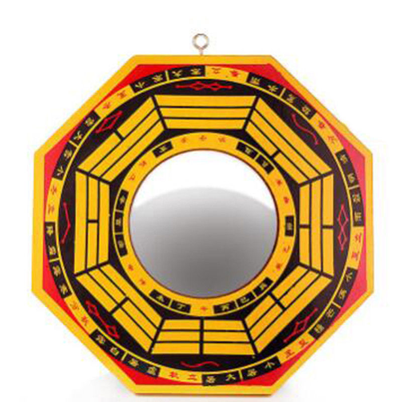 Concave Yellow and Black Bagua Mirror