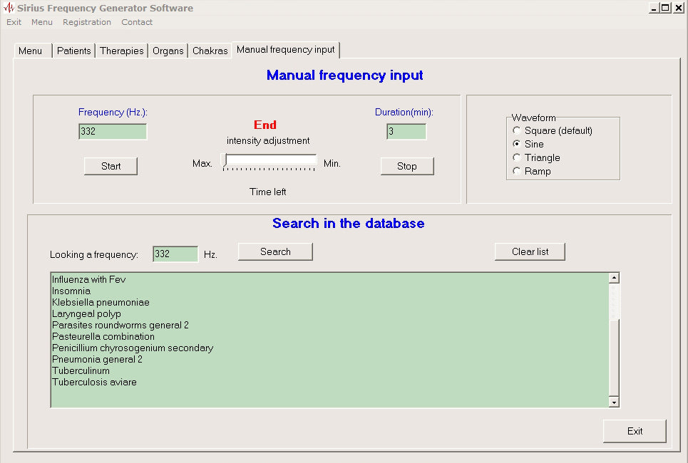 Sirius - Frequency Generator Software